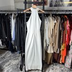 Marcella NYC Small White Knit Halter High Neck Sleeveless Maxi Slit Dress Photo 8