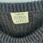 Torn By Ronny Kobo Torn Ronny Kobo Long Sleeve Metallic Knit High Low Crewneck Long Sleeve Sweater Photo 3