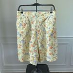 Vintage 90s Jones New York Linen Blend Yellow Floral Front Pleat Shorts 24W Size undefined Photo 6