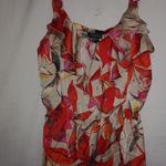 Ann Taylor XS Orange Flower Ruffle Tank Top Photo 0