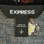 EXPRESS Floral Blouse Long Sleeve V-Neck Top Black Lace Women’s Sz Small Photo 7