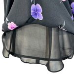 Bar III Medium Top Floral Lined Spaghetti Straps Scoop Neck Curved Hem Black Photo 1