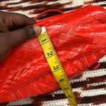 Red snakeskin patent faux leather mini shoulder hand bag purse silver buckles #gothic #whimsygoth Measurement in pics Photo 6