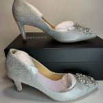 Badgley Mischka Collection Carrie Crystal Embellished Pump in Silver Glitter Photo 0