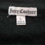 Juicy Couture Crewneck Sweater Womens Size L Black Signature Gold Print Y2K Photo 2