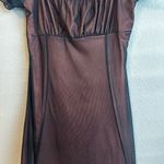 Current Mood Black and Orange Puff Sleeve Dress Photo 2