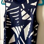 Ralph Lauren Lauren Women's Navy/White Mixed Media Shift Sweater Dress Size S Photo 3