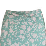 JG Hook Womens‎ Skirt Size 12 Teal White Floral Lined Cotton Blend Stretch Photo 1
