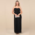 Lulus LULU’S Remarkable Beauty Black Satin Plisse Strapless Maxi Dress Photo 7