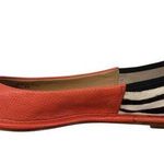 Diane Von Furstenberg  Ballet Flat Women Size 8 Orange Leather Zebra Calf Hair Photo 0