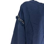 Q&A Q + A Los Angeles Navy Long Sleeve Top W/ Beaded Fringe Detail M Photo 1