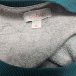 Colsie Teal & Gray Fair Isle Cropped Crew Fleece Size Large Green Photo 5