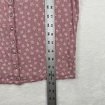 American Eagle Soft Sexy Rib Floral Button Up Crop Top Women's L/G Pink Size L Photo 2