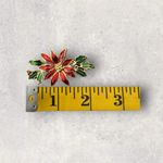 Vintage Estate Holiday Poinsettia Gold Tone Brooch Pin Christmas Party Photo 9