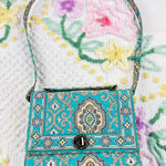 Vera Bradley  Shoulder Bag Teal Paisley Pattern Flap Top Closure Photo 0