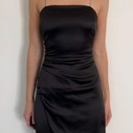 ZARA  Satin Black Mini Dress With Sparkling Straps Photo 1