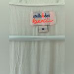 Stella & Dot  White/Navy Swim Cover Embroidered Lace Shirt, Tie Waist; size M Photo 5