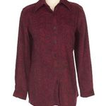 Denim&co 1X Snakeskin Dark Purple Moleskin Stretch Big Shirt Button Down Western Photo 1