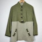 Perry Landhaus Embroidered Appliqué Wool Sweater Top Size US 10 Green Vintage Photo 0