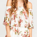 Show Me Your Mumu Show Me Your Mumu White Rosarita Floral Ruffle Off the Shoulder Romper SZ Small Photo 0