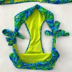 Calzedonia  COBEY Bikini Paisley Blue and Green Sz Small Photo 5