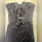Bebe  Black Satin Slip Dress Size Small 4-6 Cocktail Mini Formal Party Holiday Photo 7