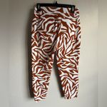 Spanx  On-the-Go Slim Ankle Pant Brown White Clay Zebra Print Pull On Womens M Photo 4