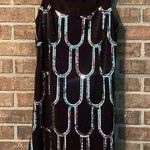 Dress Barn Black sleeveless scalloped sequined dress size 4P by  Photo 0