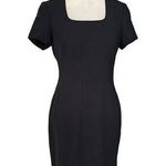 Liz Claiborne Little Black Dress Office Wear Vintage Short Sleeve Square Neck Photo 0
