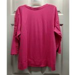 Appleseed's Size 1X Pink 3/4 Sleeves Crochet Detail Boat Neck Bateau T Photo 1