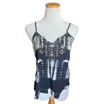 EXPRESS Womens  Navy Blue Tie Dye Dip Sequin Embellished Tank Top - Sz S Photo 1