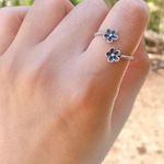 Daisy ring flower ring silver ring sterling silver ring adjustable ring cute ring dainty daisy flow Photo 3