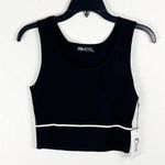 Zyia Active Black Piping Classy Rank Sweater, Size Medium Photo 0