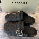 Coach NWT Women's Signature Jacquard Round Toe Archival Buckle Clogs Photo 2