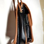 Esprit VTG  Accessories Cross Body Bag Magnetic Snap Leather Black Brown Photo 5