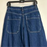 Me+Em Pleated Mid Rise Wide Leg Soft Denim Jeans Dark Wash Size 2 Blue Photo 3
