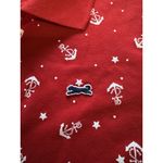 Le Tigre Polo Shirt Women Size Medium Red Anchors Buttons Short Sleeve Preppy Photo 5