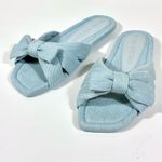 Stuart Weitzman  Sofia Bow Slide Sandals Light Blue 9 NEW Photo 1