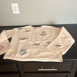 Madewell  RARE Botanical Embroidered Bell-Sleeve cropped Sweatshirt, cream, sz XS Photo 10