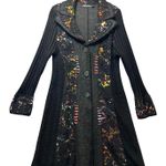 Artsy Mohair Wool Blend Jacket Boutique Coat Crochet Lace Detail Large Boho Black Size undefined Photo 0