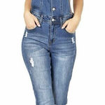 Celebrity Pink Women’s Vintage Stretch Blue Denim Overall Size 7/28 Photo 0