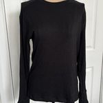 Madewell Cover-Stitch Drapey Rib Long-Sleeve Tee Top Black Size M Photo 1