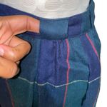 Vintage Basler Blue Tartan Plaid Wool Pleated Midi Skirt Photo 3