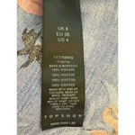 Topshop  Floral V-Neck A-Line Satin Mini Dress US 4 Blue Pink Short Sleeve Button Photo 12