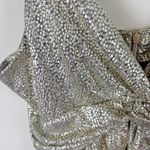 Skies Are Blue  Tank Shirt Sz S Champagne Twist Front Metallic Blouse Night Out Photo 4