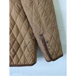 Chico's New XL brown puffer jacket quilted snap button coat gold hardware Photo 4