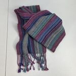 RARE Vtg. Allpaka 100% Alpaca Wool Pastel Rainbow Striped Scarf Made in Bolivia Purple Photo 1