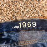 Gap ‎ 1969 Sexy Boyfriend Jeans Dark Wash Distressed Raw Hem Women's Size 27 Photo 2