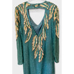 Lillie Rubin Sequin Leaf Design Evening Vintage Dress (L) Size L Photo 3