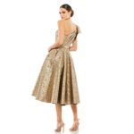 Mac Duggal ‎  ONE SHOULDER BOW MIDI DRESS Style #67906 Photo 2